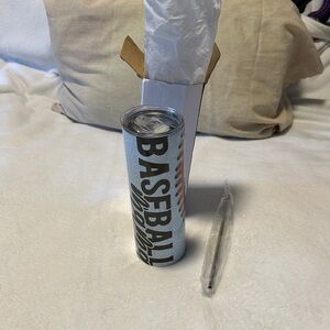 Baseball Themed White Tumbler